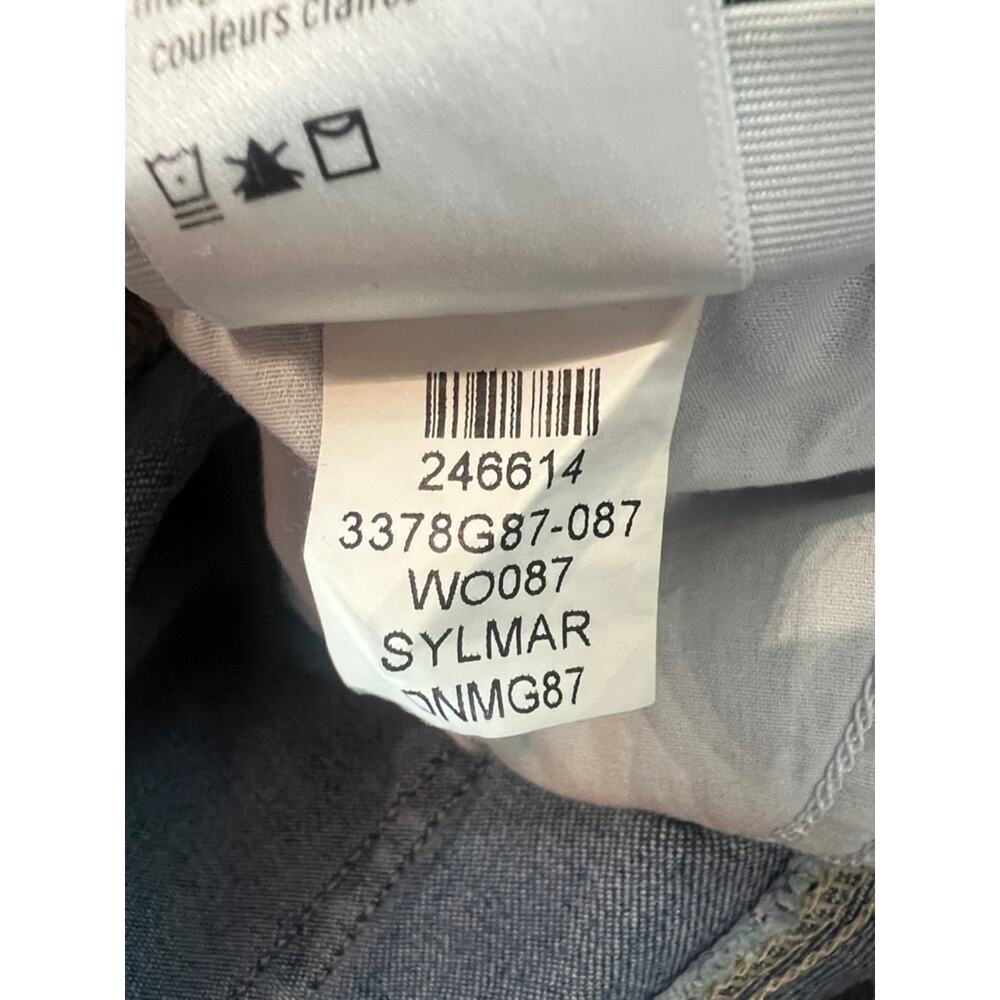 Paige Women’s Rory Crop Flare Jeans In Sylmar Blue Wash Raw Hem High Rise Sz 26 - Picture 6 of 12